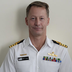 Captain Brett Dawe speaking at Submarine Networks World