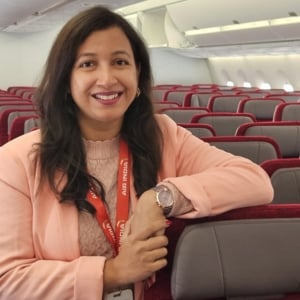 Anjali Birla speaking at Aviation Festival Asia