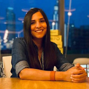 Saachi Sharma speaking at Seamless Middle East