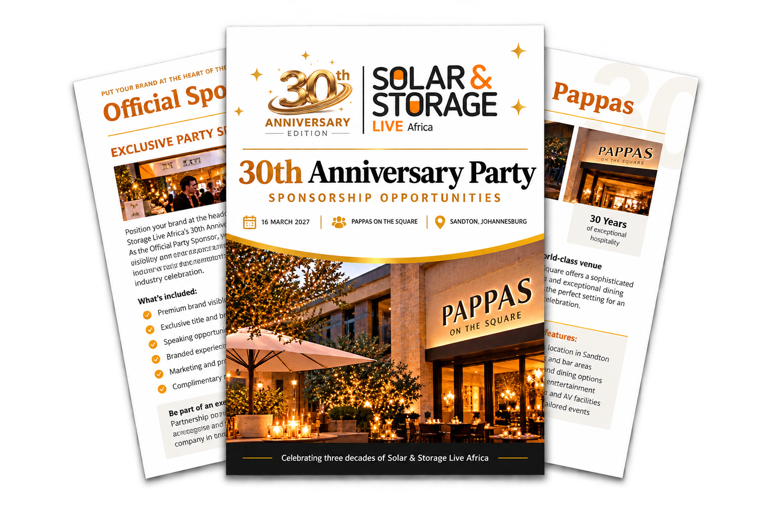 Solar & Storage Live Africa 2027 30th Anniversary Party Sponsorship Brochure